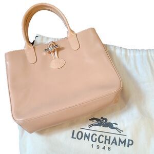 Longchamp | Roseau Heritage Nude Patent Leather Top Handle Satchel w/ Dust Bag